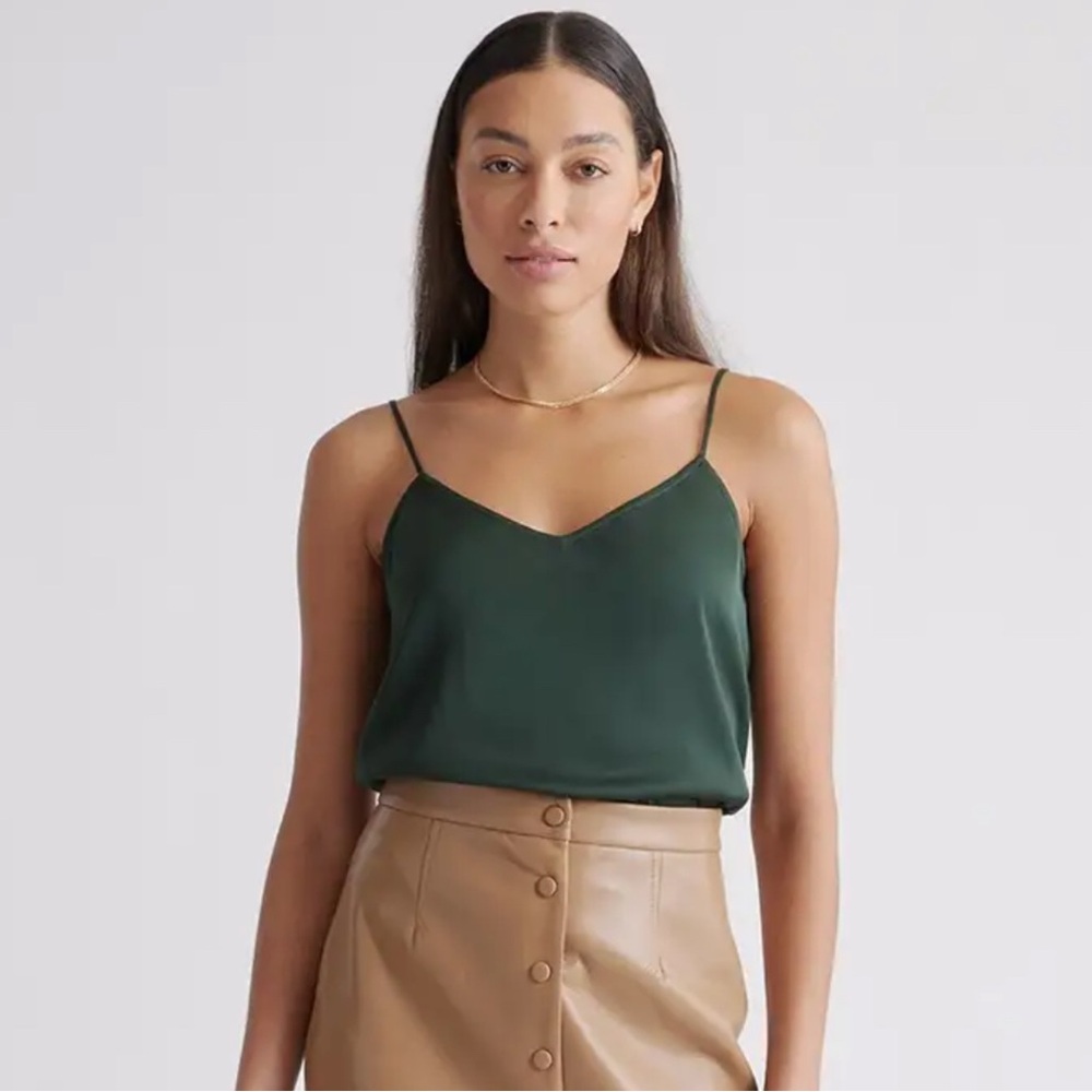 Quince Green Silk Cami